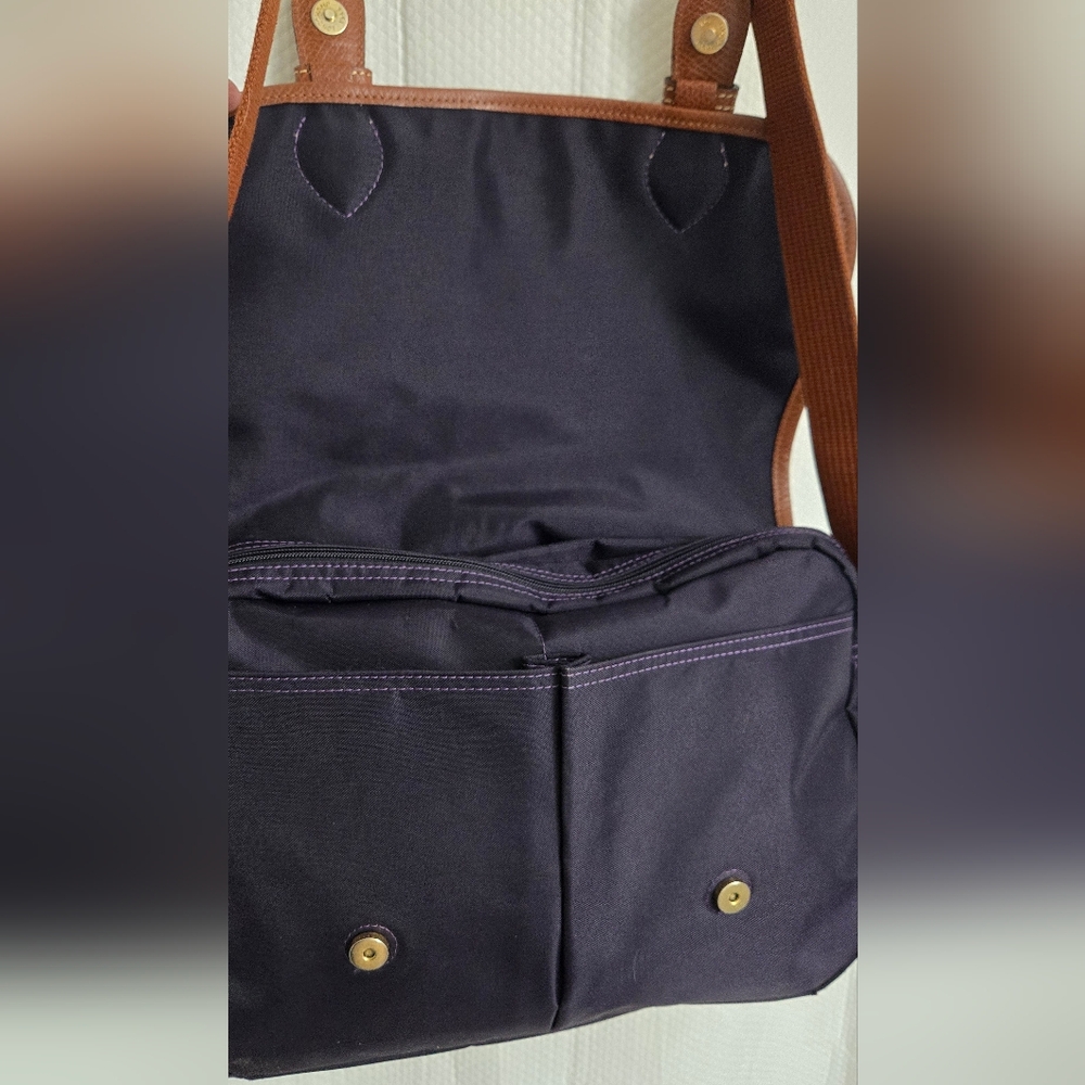 EUC Longchamp Vintage Navy Le Pliage Messenger Cross Body Bag - Picture 9 of 12